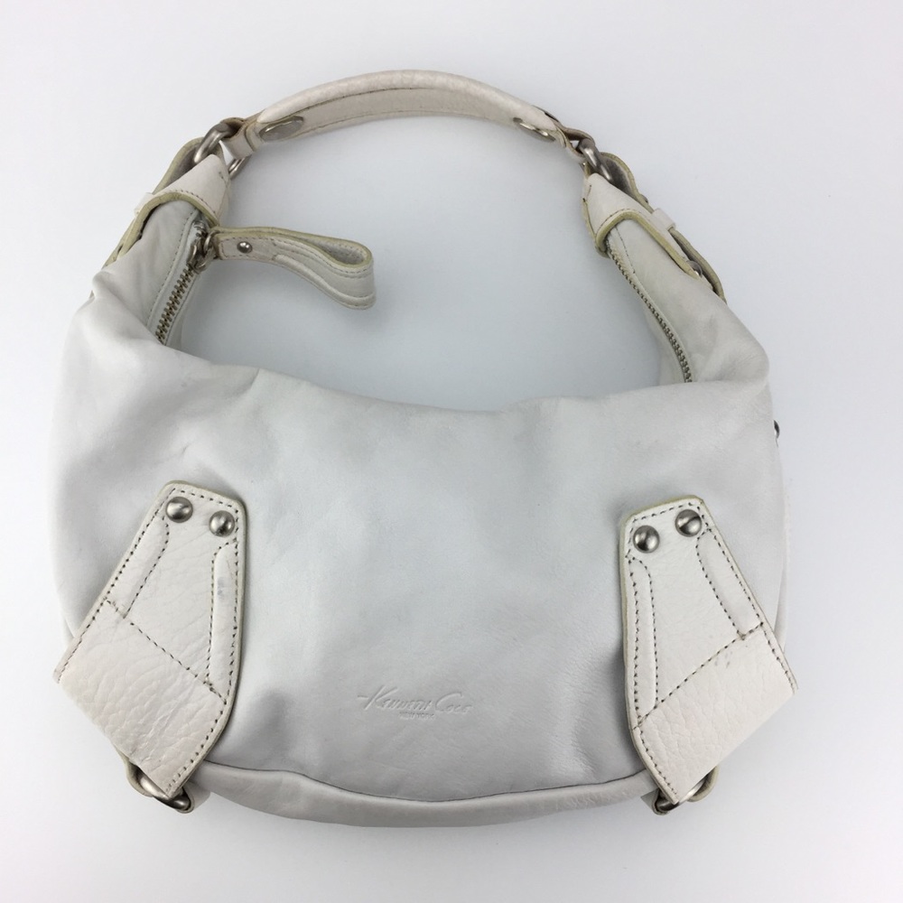Kenneth Cole white soft leather purse handbag